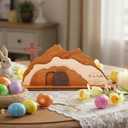 3 x He is Risen Easter Decor, Empty Tomb Easter Decoration, Resurrection Decorations, Christian Gifts, Wooden Cross Display for Tabletop Christian Home Decor Religious Easter Scene for Indoor Use