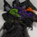 Halloween Witch Yard Stakes 4FT Decoration, Set of 3 Scary Witches with Multicolored Heads and Holding Hands Home Props Lawn Party Gift Decor Outdoor Decorative Garden Stakes (Three Witches)