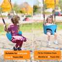 2Pcs High Back Full Bucket Toddler Swing Seat Set with Adjustable Height Rope 4.2 to 6.7 FT Soft Swing Seats Set for Kids- 600 LB Weight Capacity