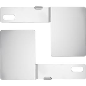 Blulu 2 Pcs Hawaii State Safety Check Sticker Plate Stainless Steel License Plate Bracket with 15 Degree Angled Long 1 Holes Vertical License Sticker Bracket Mount