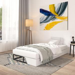 Qingzhou Box Spring Twin Bed Bases, 7 Inch High Metal Twin Box Spring Only, Heavy Duty Mattress Foundation with Fabric Cover, Easy Assembly, Quiet Noise Free, Non Slip, Black