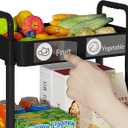 Laiensia 3-Tier Storage Carts,Multifunction Utility Rolling Cart Kitchen Storage Organizer,Mobile Shelving Unit Cart with Lockable Wheels for Bathroom,Laundry,Living Room,With Classified Sticker,Black