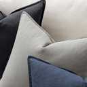 ANRODUO Pack of 2 Decorative Linen Pillow Covers Dark Gray Neutral Farmhouse Boho Soild Cushion Case Soft Accent Pillowcase for Couch Sofa Bedroom Living Room Summer Home Decor 22 x 22 Inch