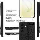Compatible with Samsung Galaxy S26 Case with Strap Wrist Black | Cheetah Print Shockproof Soft TPU Protective Cover for Women Girls, Slim Anti Scratch Case 6.3 Inch, Black