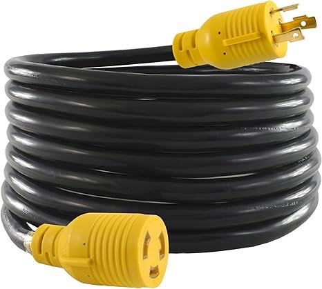 S7 25FT 30 Amp Generator Cord 3 Prong,NEMA L5-30P to L5-30R 3-Prong 125V Heavy-Duty Generator Extension Cord