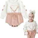 Simplee kids Baby Boys Girls Knitted Romper Jumpsuit Long Sleeve Onesie Bodysuits One Piece Outfits Sweater (White)