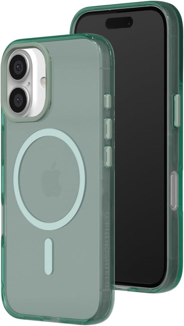 RhinoShield JellyTint Transparent Protective Case Compatible with MagSafe for [iPhone 16 Plus] | Superior Magnetic Force, Exceeds Military Drop Standards, Scratch Resistant, Shockproof - Moody Green (iPhone 16 Plus, Moody Green)