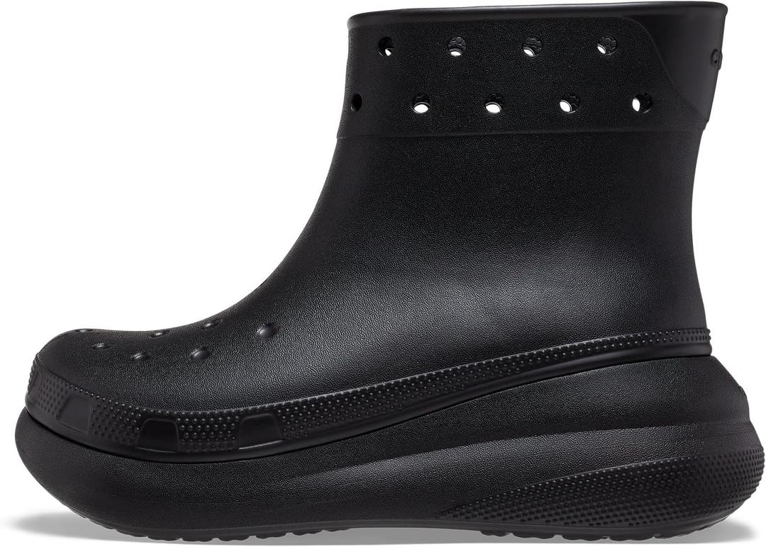 Crocs Unisex Crush Platform Waterproof Rain Boots (7 Women/5 Men, Black)