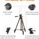Amazon Basics 50-inch Lightweight Portable Camera Tripod Stand with Quick-Release Plate, Adjustable Height, Aluminum, for Travel Photography, Champagne