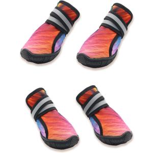 Dog Shoes for Small Medium Large Dogs,Neoprene Dog Booties & Paw Protectors for Hiking Hot Pavement Hardwood Floors,Quick-Drying Fabric Dog Boots W/Perforated Soles for Flowing Water (Red-6)