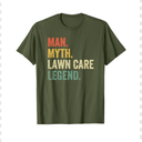 Man Myth Lawn Care Legend Funny Mowing Gardener Dad Retro T-Shirt. ( L)