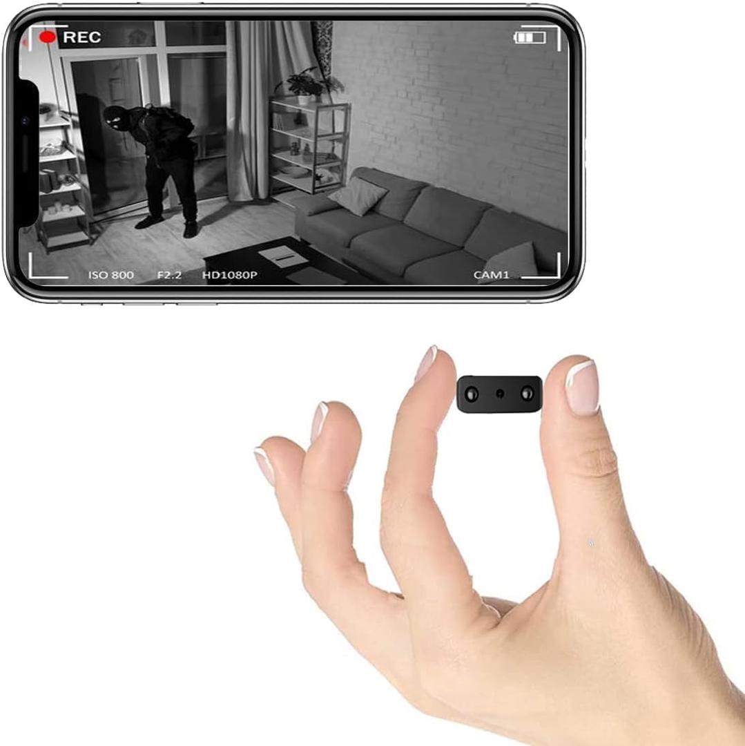 HCTOBFF Mini Spy Camera WiFi, Smallest HD1080P Hidden Cameras, Home Security Surveillance, Small Nanny Cam with Phone App