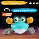 control future Crawling Crab Baby Toy - Infant Tummy Time Toys 3 4 5 6 7 8 9 10 11 12 Babies Boy 3-6 6-12 Learning Crawl 9-12 12-18 Walking Toddler 36 Months Old Music Development 1st Birthday Gifts (Green)