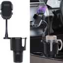 JINKEY Cup Holder Phone Mount, 360Rotation Gooseneck Car Cup Holder Expander with Cell Phone Holder with Adjustable Base Phone Cup Holder for Car Compatible with iPhone & All Smartphones
