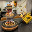 2 Pack Construction Cupcake Stand Birthday Party Supplies, Construction Cup Cake Tower Stand Truck 3 Tier Cardboard Cupcake Stand Display Dessert Holder for Boys Baby Shower Party Decorations Favors