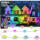 LITSOUL 500FT Permanent Outdoor Lights for House Waterproof, Smart RGB Eave LED Lighting with 16 Million Colors, IP67 Outdoor Strip Lights for Christmas Halloween Holiday Daily Decorations(500FT)