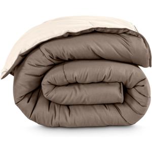 Bare Home Queen Comforter - Reversible Colors - Goose Down Alternative - Ultra-Soft - Premium 1800 Series - All Season Warmth - Bedding Comforter (Queen, Taupe/Sand)