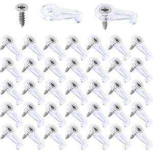 100 Piece Glass Clip for 4mm Glass Doors Transparent Plastic Glass Cabinet Clip for Securing Glass Cabinet Doors and Windows Offset 4mm with Screws Professional Quality Glass Fixing Clips