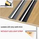 5Pack Surface Mounted LED Linear Aluminum Profile, 45 Degree Led Bars Invisible Oblique Beam Lamp Bookcase Layer Shelf Led Channel Kitchen Closet Hidden Lighting(100cm, Gray)
