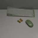 Wireless Keyboard and Mouse Combo, Sweet Mixed Color Cute Keyboard, 2.4G USB Ergonomic Keyboard and Mouse Combo for Computer, Laptop, PC Desktops, mac (Green New)