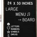 Large Felt Letter Board 24x30 Inch with 748 letters, Menu Board Letter, Felt Board Message Board, Changeable Letter Board Black Letter Board Sign Restaurant, Office, Barnwood Frame Letterboard