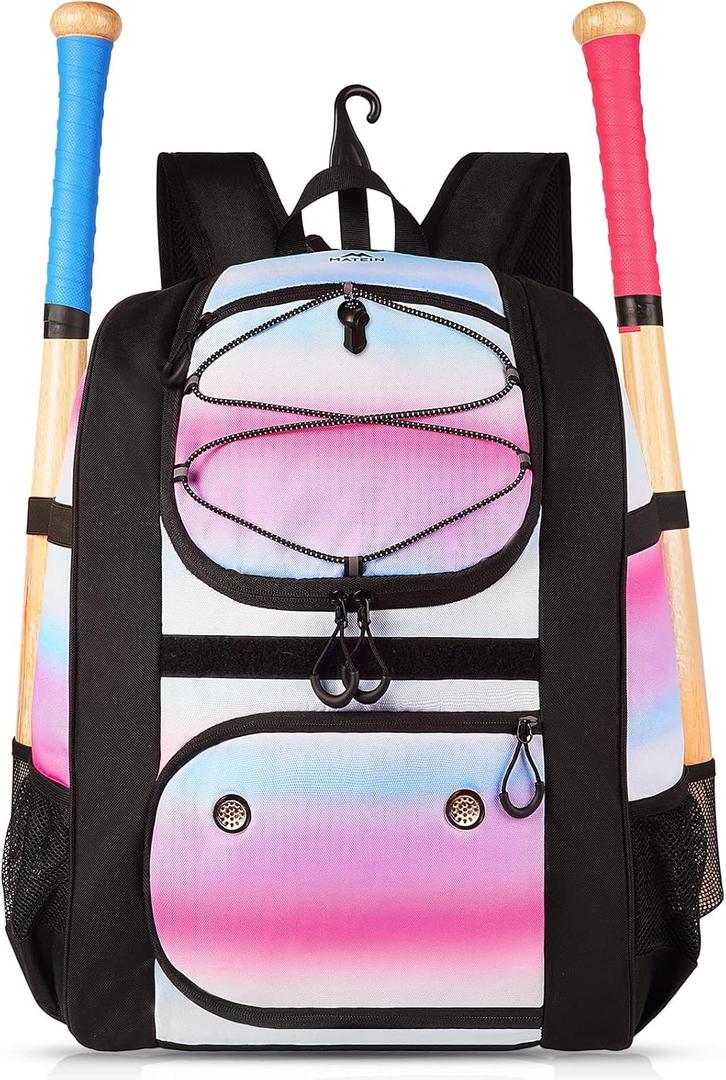 MATEIN Softball Bag, Lightweight Baseball Backpack with Shoe Compartment, Baseball Bag with Fence Hook for TBall Bat & Equipment, Softball Gifts Catchers Backpack for Women Fit Batting Glove, Helmet (Pink) MATEIN Softball Bag, Lightweight Baseball Backpack with Shoe Compartment, Baseball Bag with Fence Hook for TBall Bat & Equipment, Softball Gifts Catchers Backpack for Women Fit Batting Glove, Helmet (Pink)