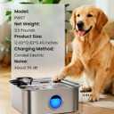 oneisall Dog Water Fountain for Large Dogs, 10L/2.6Gal Stainless Steel Automatic Dog Water Bowl Dispenser with Deeper, Wider Drinking Area, Water Window & Triple Filtration for Large Dogs & Multi-Pet