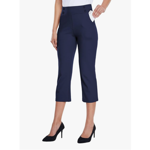 Willit Women's Capri Pants Dress Yoga Capri Stretch Business Work Casual Capris Straight Leg Office Pants 21" M