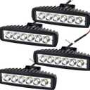AUXTINGS 4 Pcs 6 inch 18W Spot Led Work Light Bar for Jeep Off Road 4WD 4x4 Cabin UTE SUV ATV Truck Car Boat