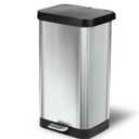 Glad Stainless Steel Step Trash Can with Clorox Odor Protection | Large Metal Kitchen Garbage Bin with Soft Close Lid, Foot Pedal and Waste Bag Roll Holder, 20 Gallon, Stainless
