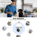 Light Bulb Camera 1080P Full-Color Night Vision, Motion Detection & Alarm Notifications Two-Way Audio, Alexa Compatibility & Cloud Storage Support Porch Lighting