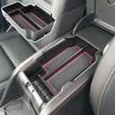TACORBO Center Console Organizer Compatible with Chevy Colorado/GMC Canyon Accessories 2015-2020 2021 2022 Armrest Secondary Storage Box, ABS Materials,Red Trim