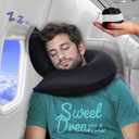 CANDY CANE Inflatable Neck Pillow for Airplane Travel with JShaped Design and 360° Support - Window Leaning Head & Chin Rest for Long Flights - Compact Blow Up for Air Travel