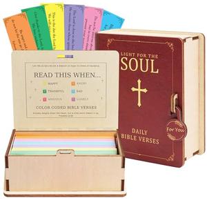 SOUTHLISA Read This When Bible Verse Box – 150 Color Coded Bible Verse for 6 Emotions – Wooden Christian Gift Box for Women, Perfect Christmas or Birthday Gift for Women
