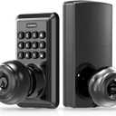 Keyless Entry Door Lock, Keypad Door Lock with Handle, Door Knob with Keypad, Keyless Door Knob, Door Knob with Code, Auto Lock, Easy to Install - Matte Black