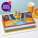 DecoSet Transformers Autobot Battle Cake Topper, 6-Piece Interactive Set of Transformer Decorations and Supplies for Party Cakes