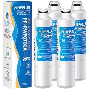 PUREPLUS DA29-00020B Replacement for Samsung DA29-00020A/B, DA29-00020B-1, RF28HMEDBSR, RF263BEAESR, RFG297HDRS, HAF-CIN/EXP, RF4287HARS, RF28HFEDBSR, 469101, RWF0700A Refrigerator Water Filter, 4PACK