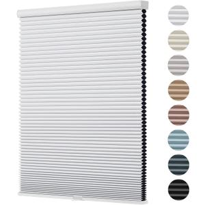 Changshade Custom Blinds Cellular Shades Blackout Cordless for Indoor Windows, Honeycomb Blind Room Darkening Black Out Shade for Bedroom, Bathroom, Nursey, Heat Sun Light Blocking Easy Install,White