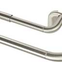 Umbra Twilight Double Curtain Rod Set  Wrap Around Design Ideal for Blackout or Room Darkening Panels, 28 to 48 Inches, Nickel