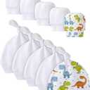 Newborn Baby Hats Mittens Set Blank Sublimation Infant Baby Hats White Newborn Beanie Soft Mittens for 0-12 Months (15)