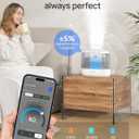 Dreo Smart Humidifiers for Bedroom, Top Fill 4L Supersized Humidifier Large Room with 28 dB, 36H Runtime, Touch/APP/Voice Control, Nightlight, Cool Mist Humidifiers for Baby, Plants, Indoor, Grey