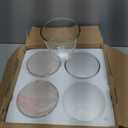 4 Pack Clear Glass Shade Covers Replacements, 4.75in Height, 4.75in Diameter, 2.1in Fitter, Clear Cylinder Glass Lamp Shade Replacement Globe