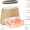 SALKING 2-in-1 Ultrasonic Essential Oil Diffuser & Himalayan Salt Lamp, Aromatherapy Diffuser Cool Mist Humidifier with Auto Off Function, 100% Pure Himalayan Pink Salt Rock, 150ml (Wooden Grain)