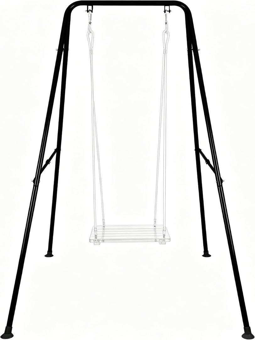 Foldable Swing Stand Heavy-Duty Metal A-Frame for Indoor & Outdoor Exercise Equipment Suitable for Most Toddler/Baby Jumper/Hammock Chair (Black)