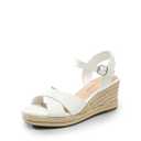 DREAM PAIRS Espadrille Dressy Wedge Sandals, Women's Platform Sandals Casual Summer, Comfortable High Heeled Wedges with Adjustable Buckle,Size 8.5,White-Pu