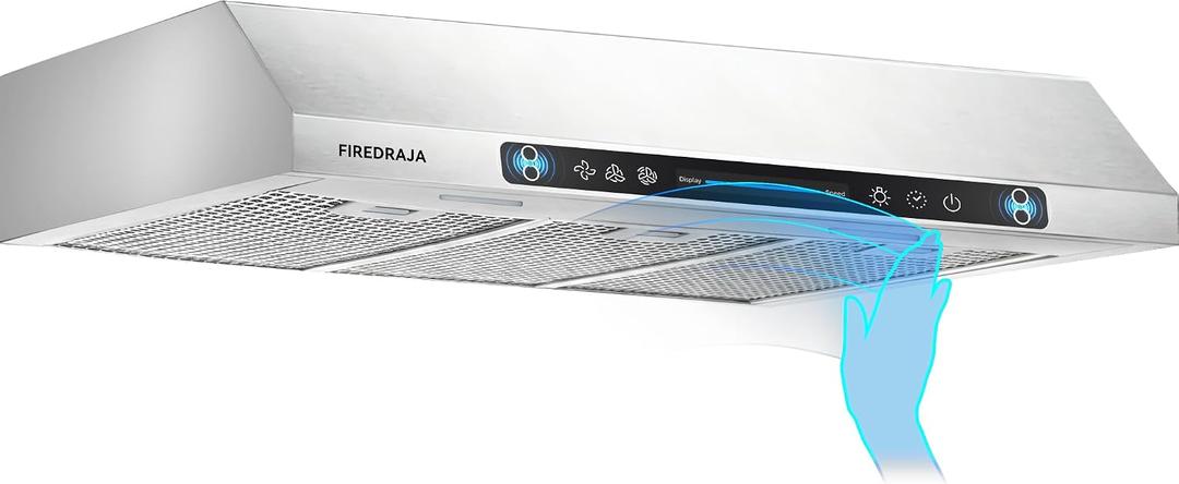 36 Inch(900mm) Under Cabinet Range Hood, 700 CFM Kitchen Vent Hood with Touch & Gesture Control, 3-Speed Quiet Operation, Stainless Steel with LED Lights, Ducted/Ductless
