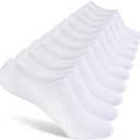8 Pairs Womens 100% Cotton Non Slip No Show Socks, Low Cut Casual Invisible Liner Socks. (Large-X-Large)