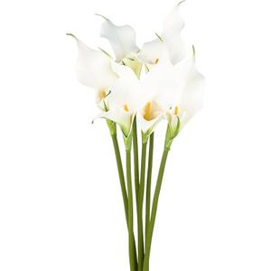 M METERXITY 6-Pack White Two-petaled Artificial Calla Lily Flowers,23 Inch Faux Two-petaled Artificial Calla Lily Silk Bouquets Real Touch Faux Flowers for Home/Wedding/Christmas/Party