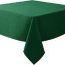 Biscaynebay Textured Fabric Christmas Square Tablecloths 54x54 Inches, Hunter Green Water Resistant Spill Proof Tablecloths for Dining, Kitchen, Wedding and Parties etc. Machine Washable