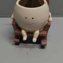 Smily Face Planter Pot Cute Resin Flower Head Planters for Indoor Outdoor Unique Sit Rocking Chair Succulent Pots Gift IdeaI for Mother and Appreciation Christmas with Drainage Hole (Small)